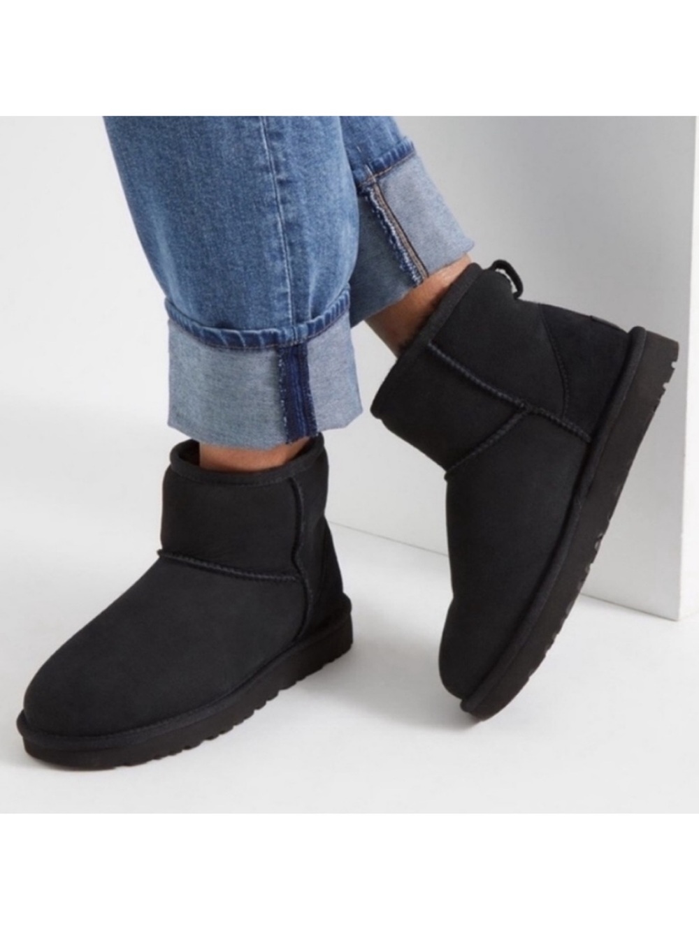 UGG Classic Mini II Boots Black Women Size 9